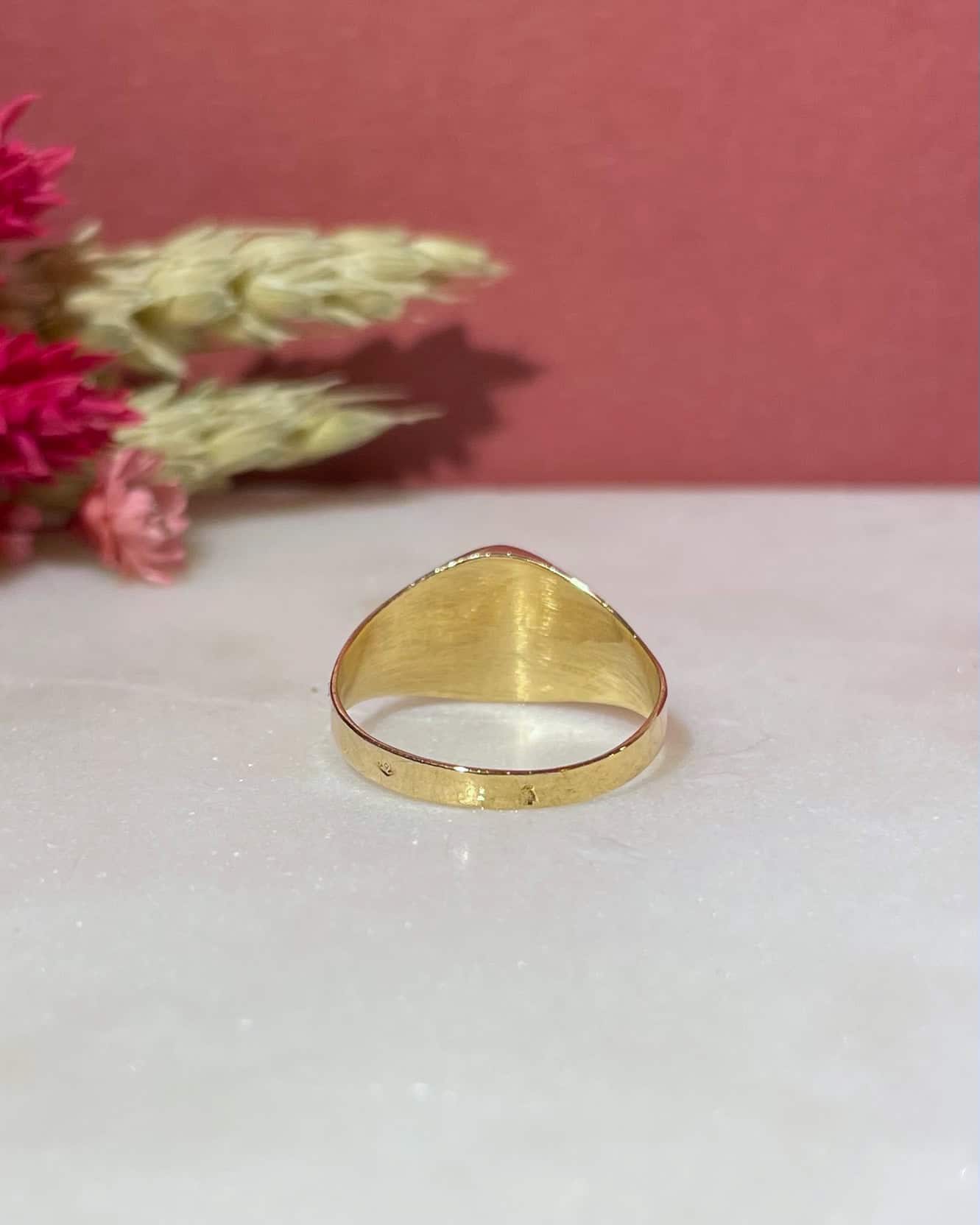 Chevalière vintage Onyx &quot;Nally&quot; - Elliade Paris