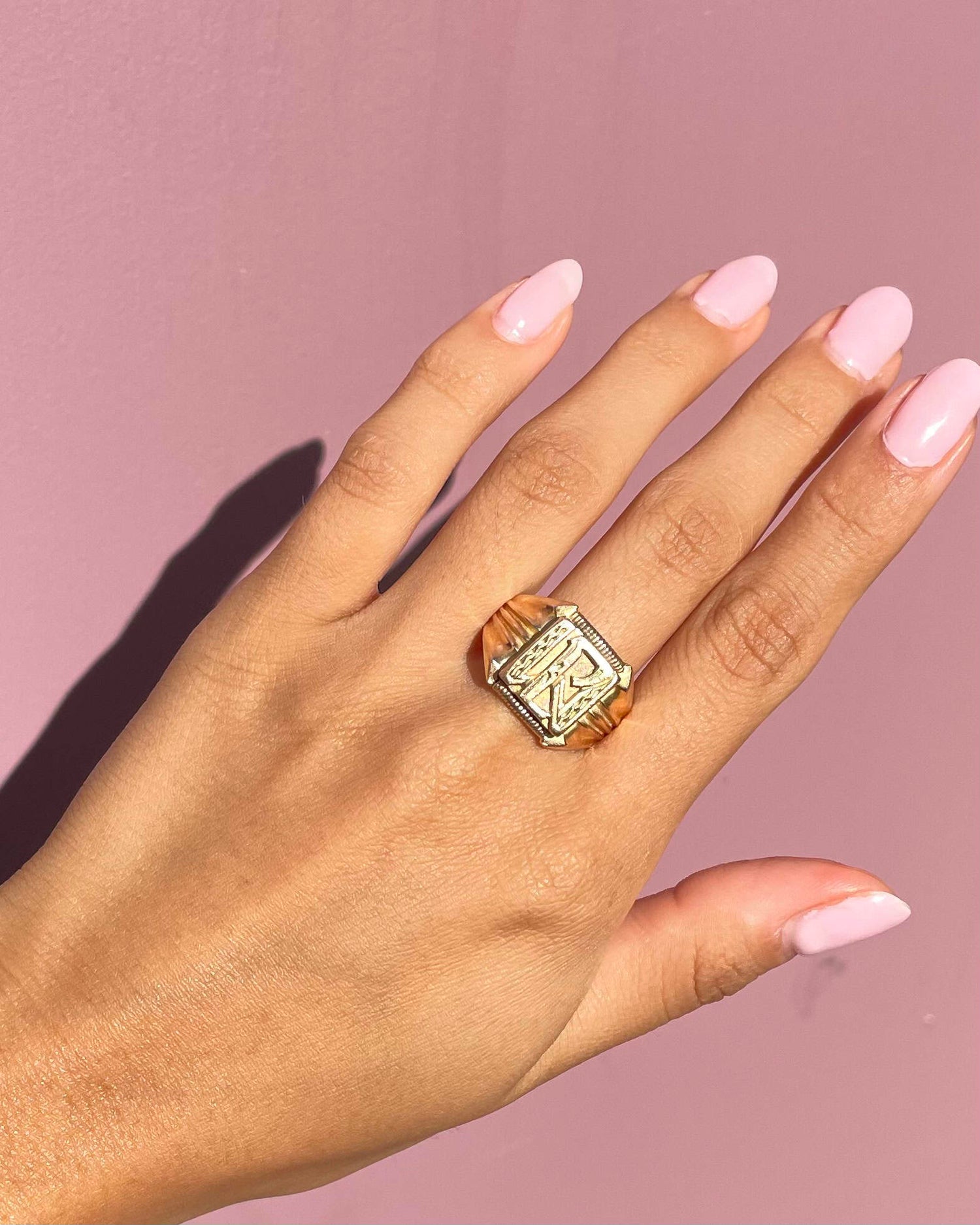 Chevalière Vintage Or 18 carats 10.70g "Marlan" - Elliade Paris