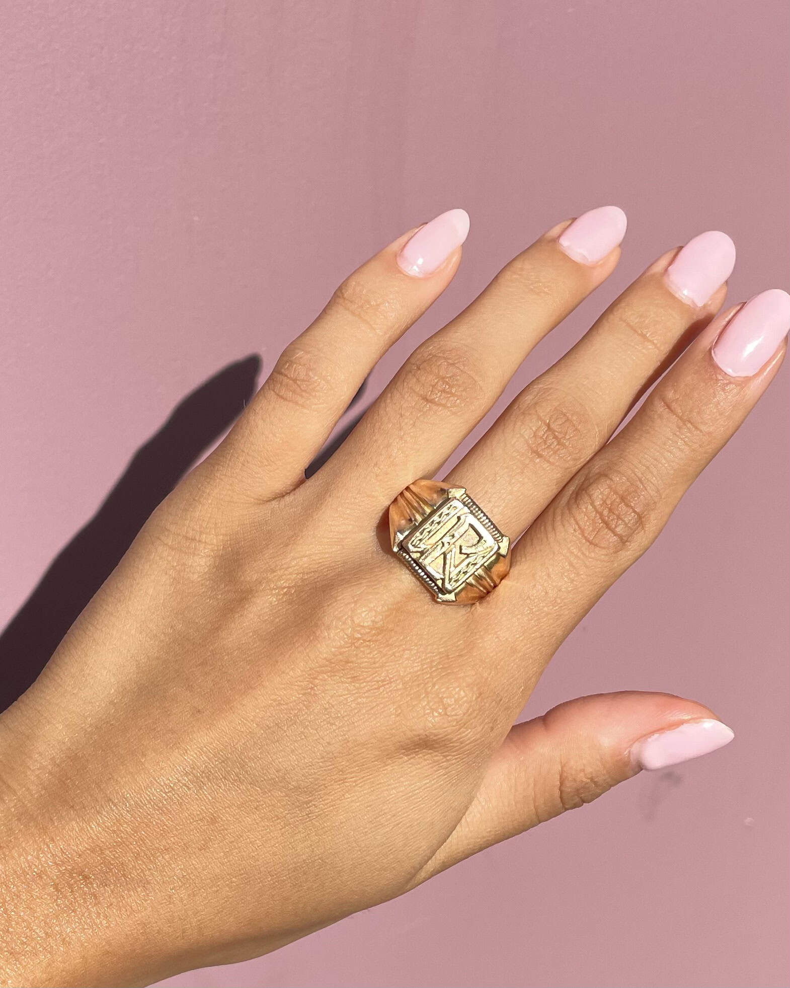 Chevalière Vintage Or 18 carats 10.70g "Marlan" - Elliade Paris