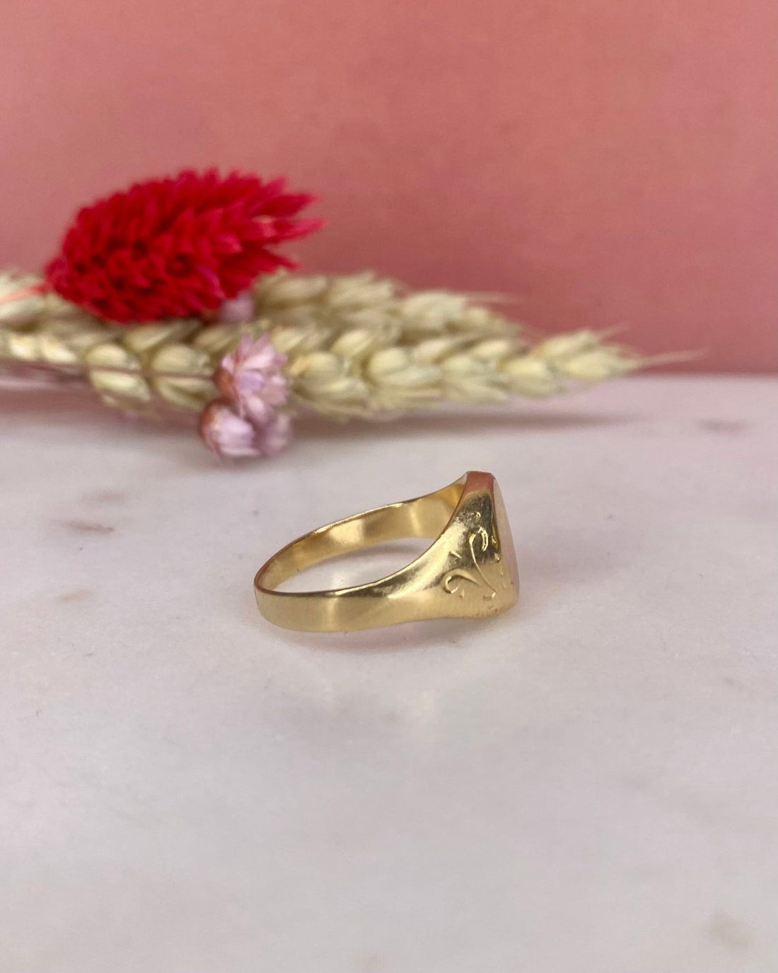 Chevalière Vintage Or 18 carats &quot;Loanne&quot; - Elliade Paris