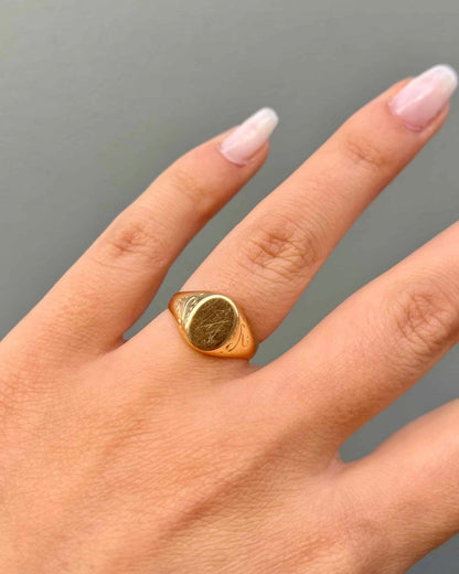 Chevalière Vintage Or 18 carats &quot;Loanne&quot; - Elliade Paris