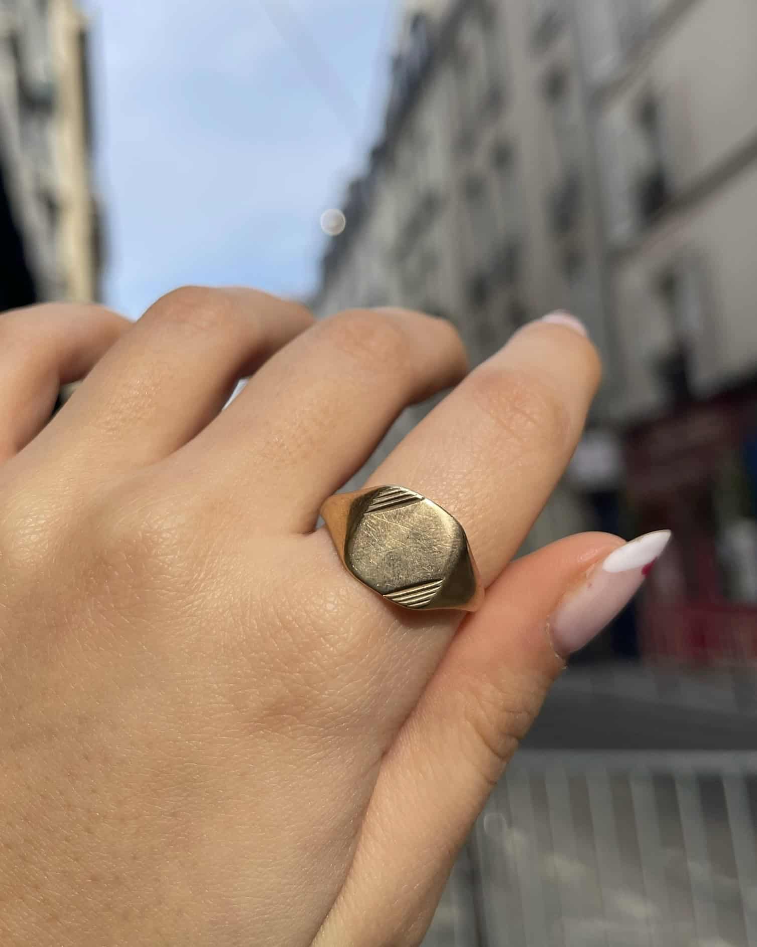 Chevalière Vintage Or Jaune "Charlie" - Elliade Paris