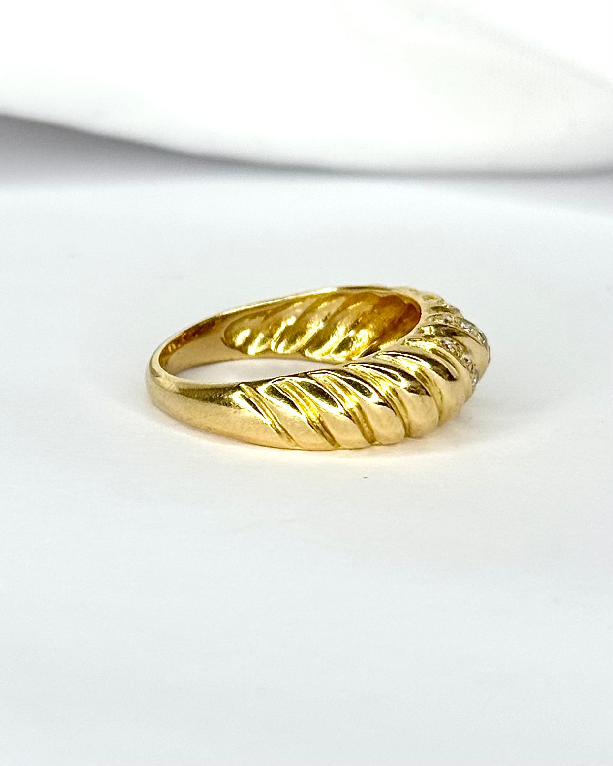Bague Jonc Diamants 0.34 carat &amp; Or 5.43g "Julia"