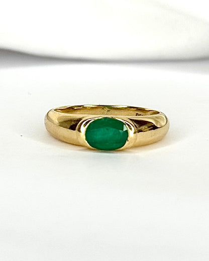 Bague Jonc Émeraude 0.74 carat "Elsa"