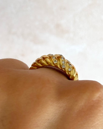 Bague Jonc Diamants 0.34 carat &amp; Or 5.43g "Julia"