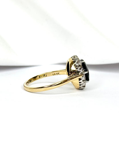 Bague Marguerite Saphir 2.52 carats &amp; Diamants 0.24 carat "Simone"