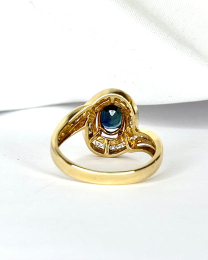 Bague Tourbillon Saphir 1 carat &amp; Diamants 0.44 carat "Morganne"