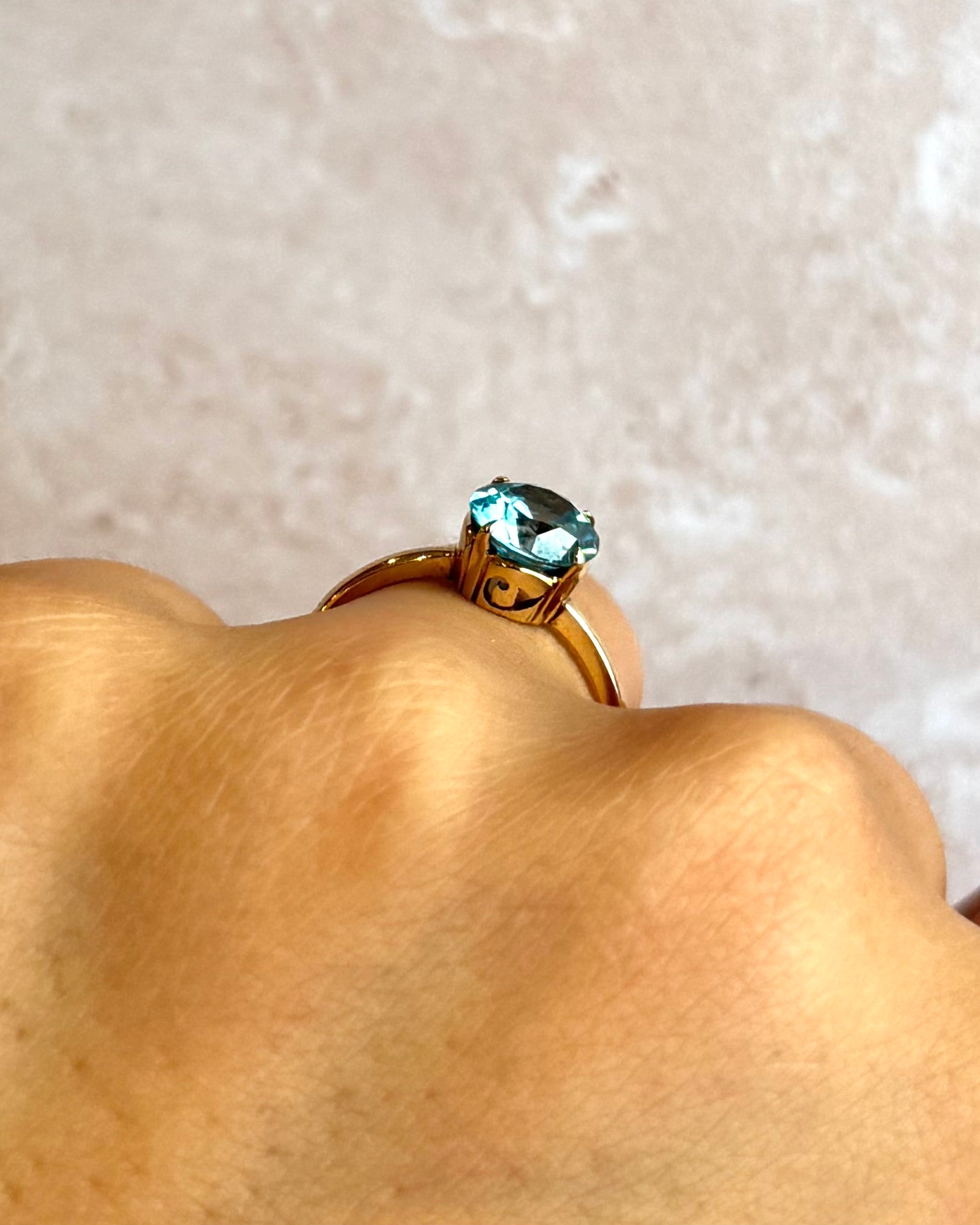 Bague Solitaire Zircon Bleu 2.20 carats "Johan"