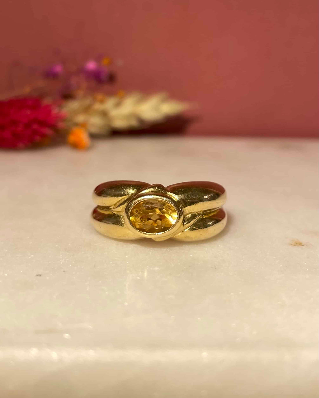 0.60 carat &quot;Nova&quot; Citrine Bangle Ring