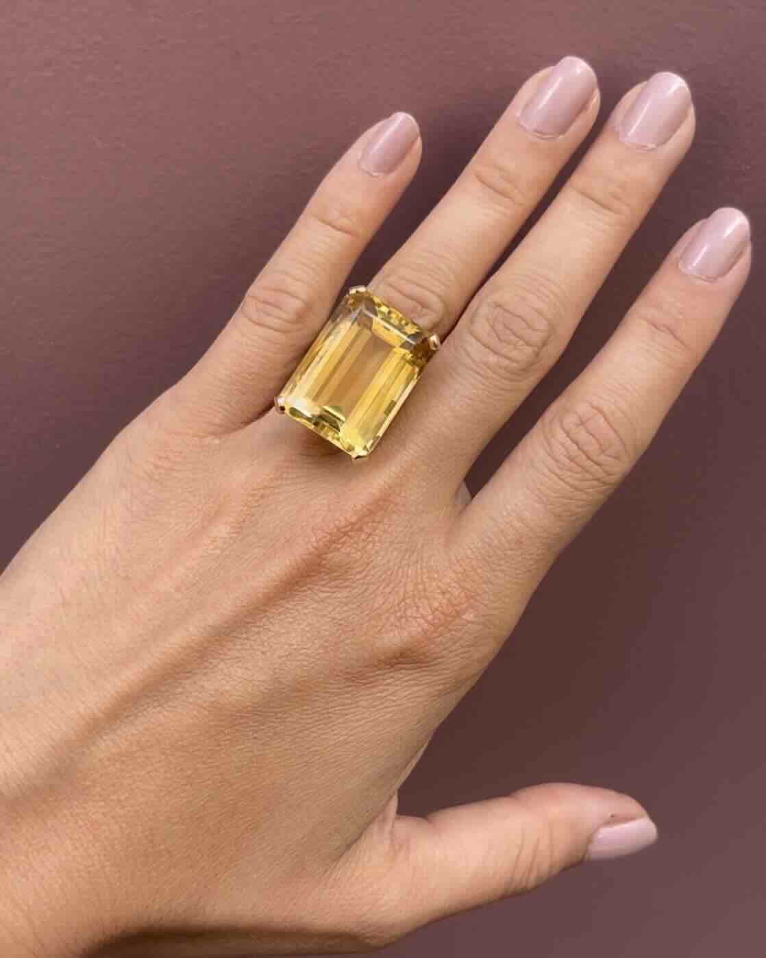 Bague Cocktail Citrine 34 Carats "Hélia" - Elliade Paris