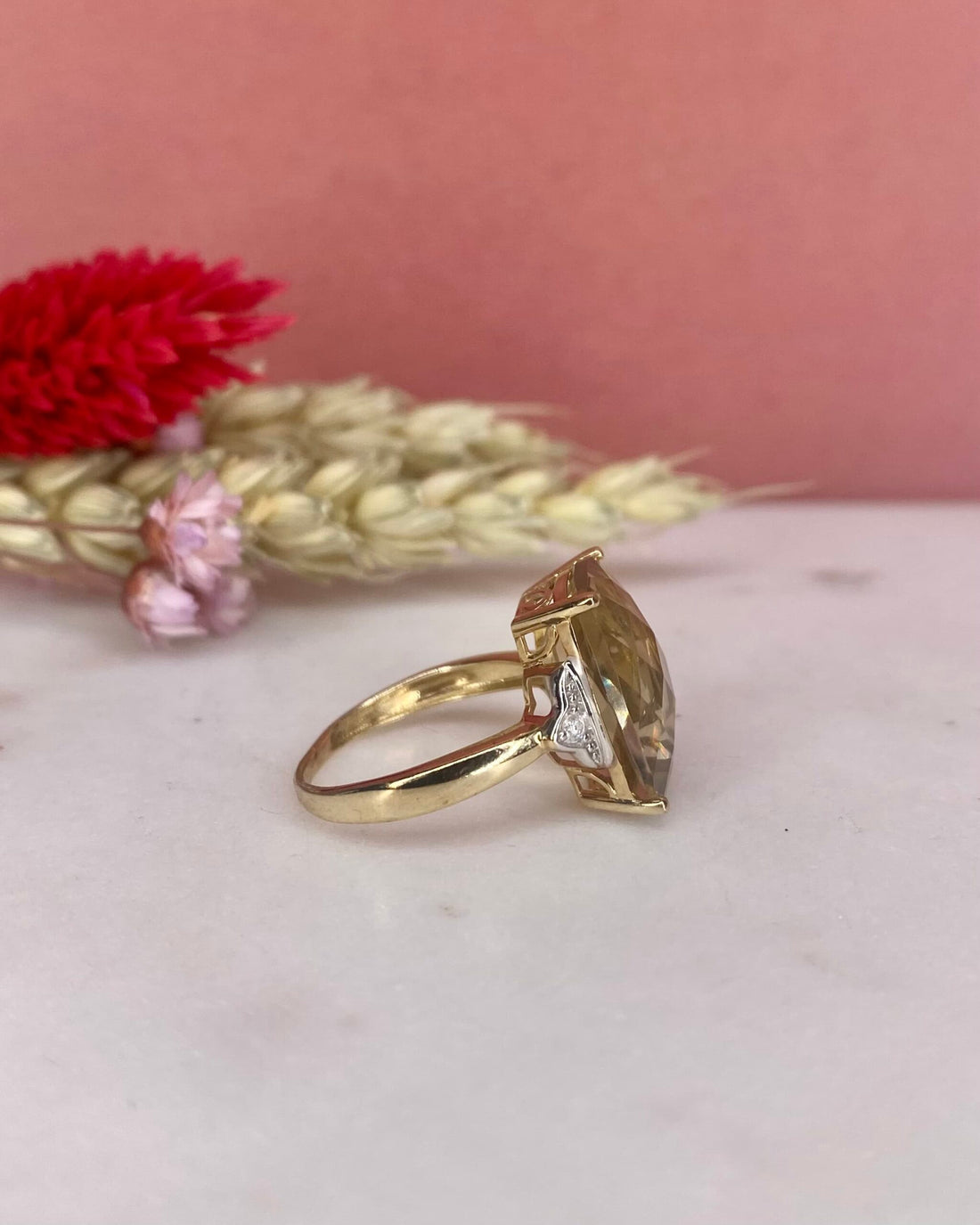 8 Carat Citrine &amp;amp; Diamond &quot;Sierra&quot; Cocktail Ring