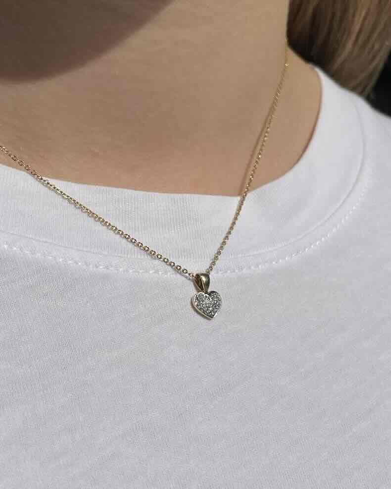 Pendentif coeur Diamants vintage &quot;Téhoma&quot;
