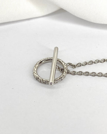 Collier 20 Diamants &amp; Or Gris 4.81 g &quot;Evola&quot; - Elliade Paris