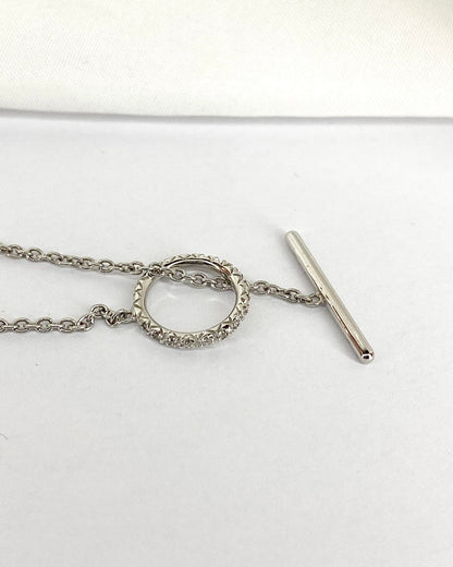 Collier 20 Diamants &amp; Or Gris 4.81 g &quot;Evola&quot; - Elliade Paris