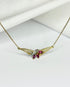Collier 3 Rubis & 2 Diamants "Aylin" - Elliade Paris