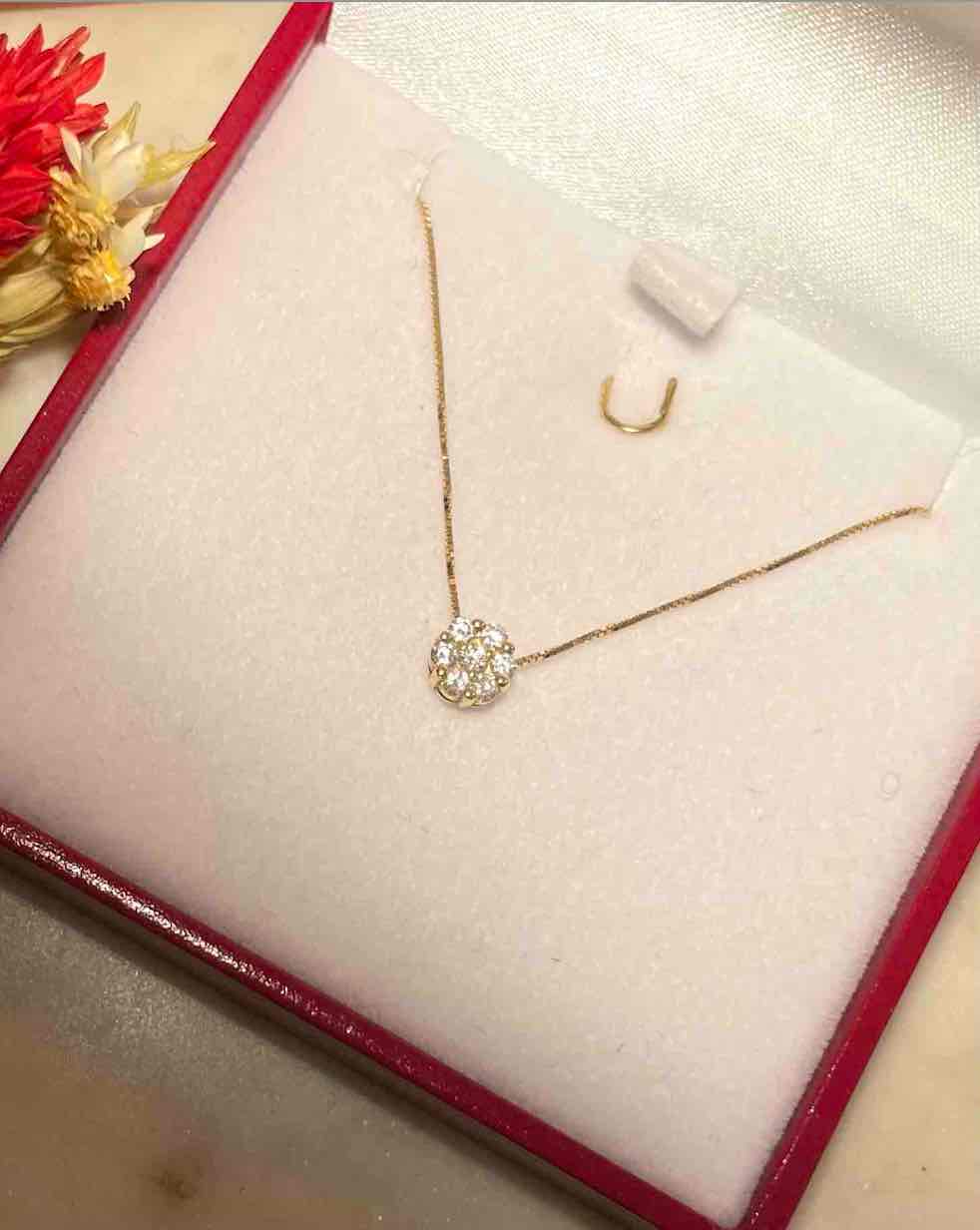 Collier 7 Diamants vintage &quot;Victorya&quot; - Elliade Paris