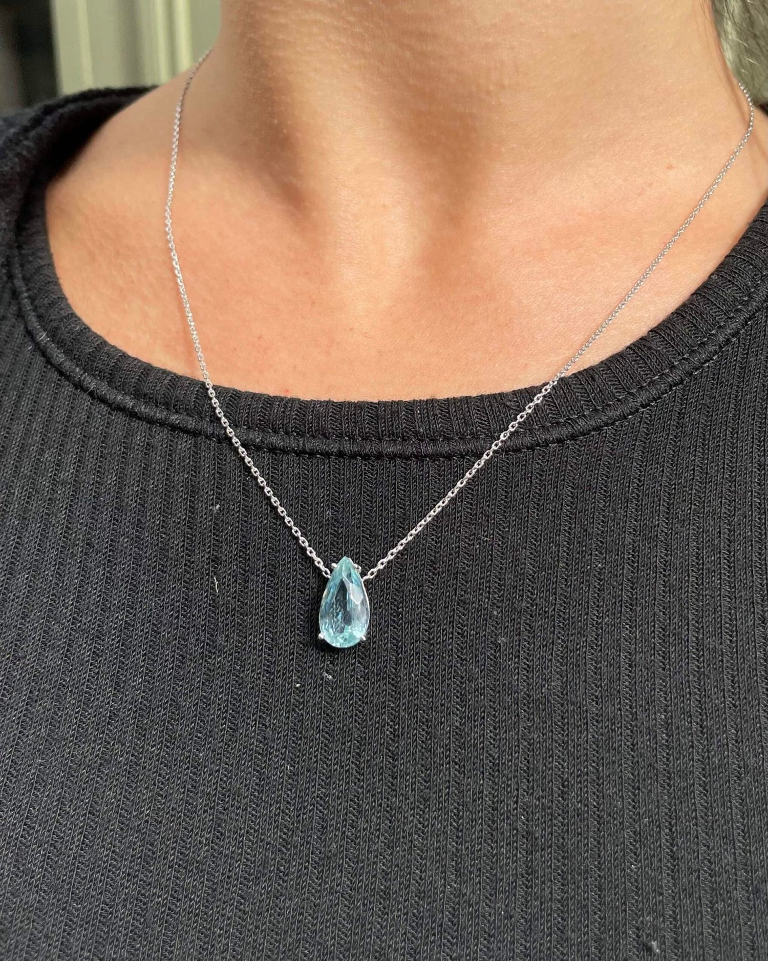 Collier Aigue - Marine 3 Carats &quot;Mariana&quot; - Elliade Paris