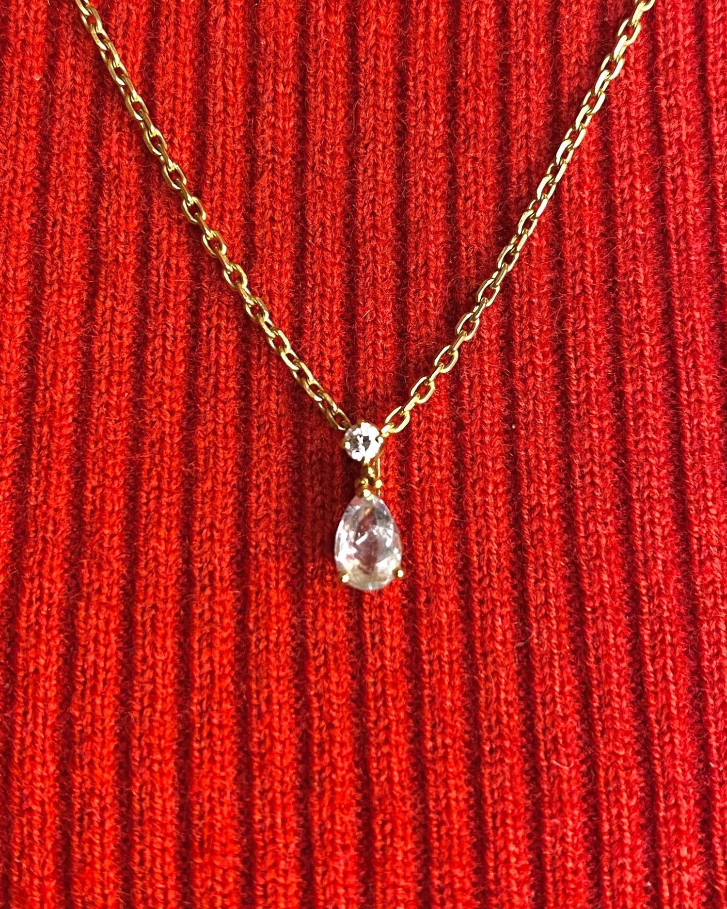 Collier Aigue - Marine &amp; Diamant "Alice" - Elliade Paris