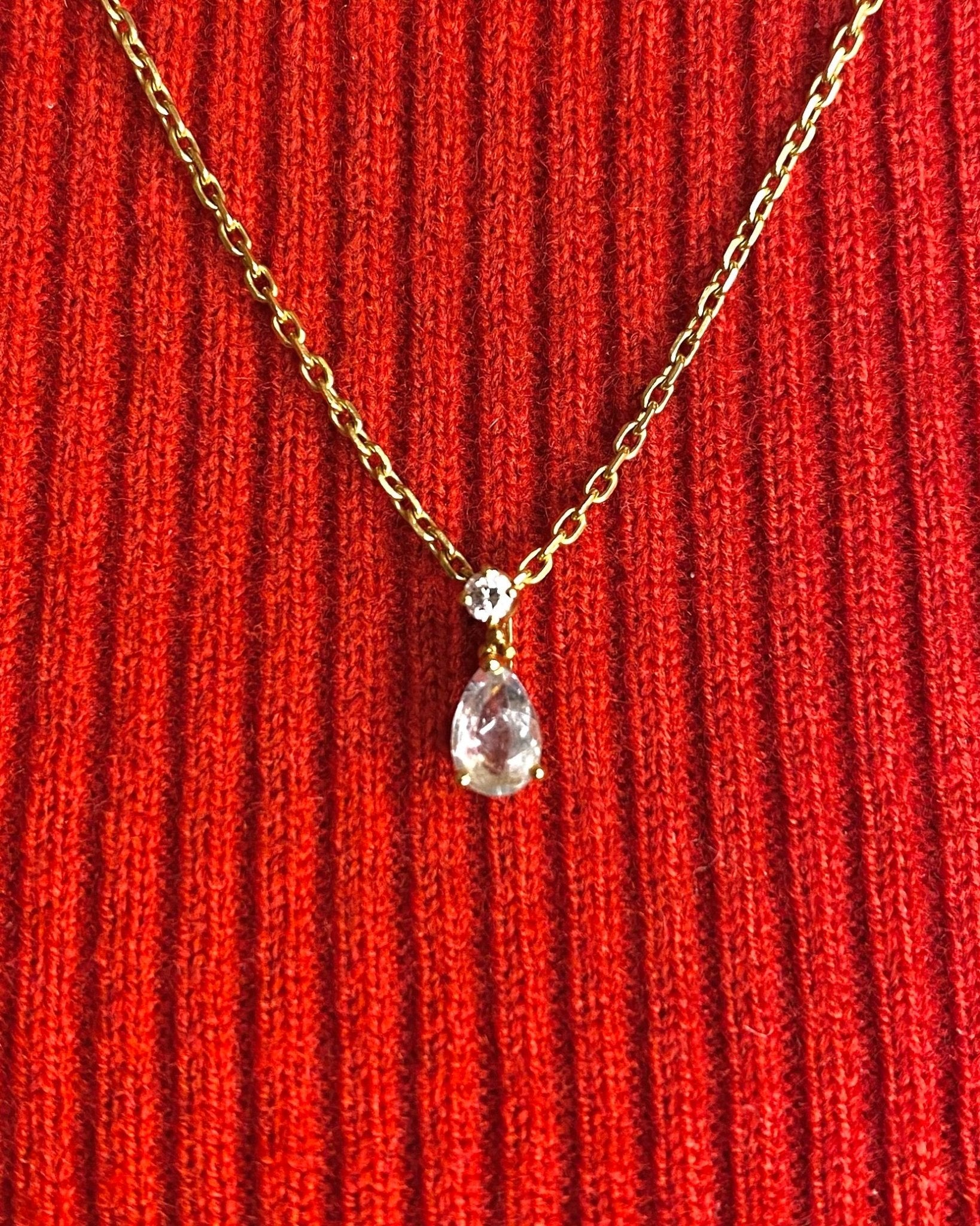 Collier Aigue - Marine &amp; Diamant "Alice" - Elliade Paris