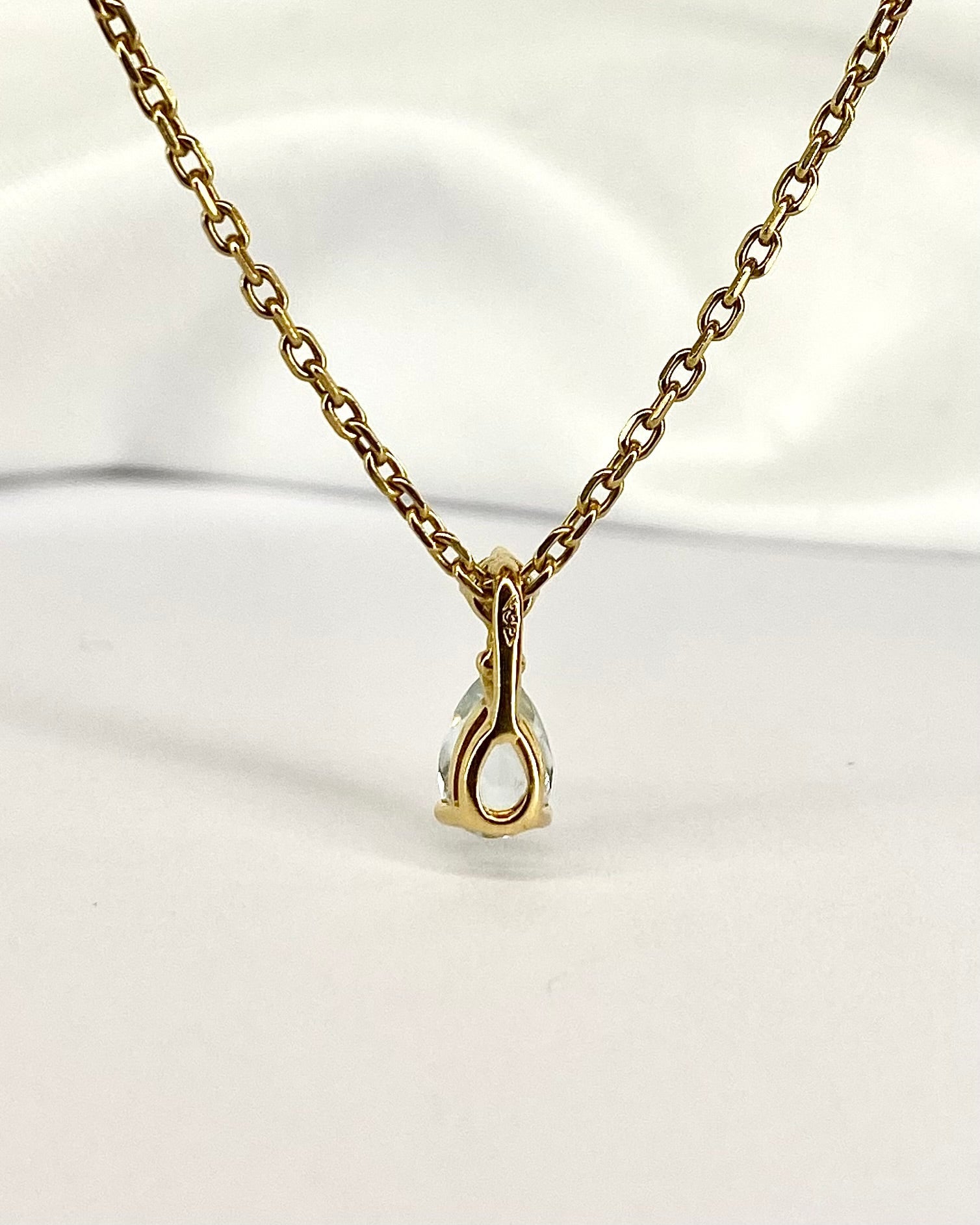 Collier Aigue - Marine &amp; Diamant "Alice" - Elliade Paris