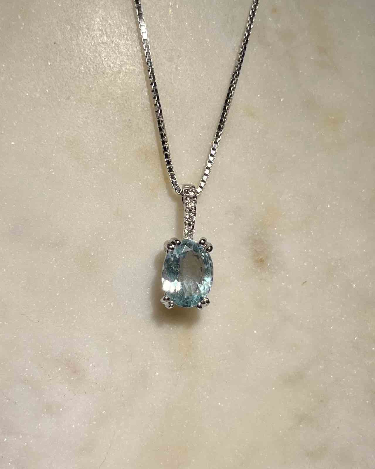 Collier Aigue - Marine "Lilys" - Elliade Paris