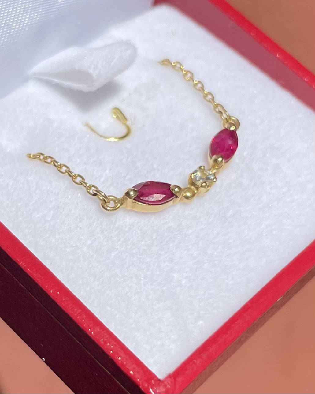 Collier Vintage Diamant &amp; Rubis &quot;Kelly&quot;