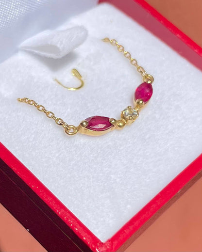 Collier Vintage Diamant &amp; Rubis &quot;Kelly&quot;