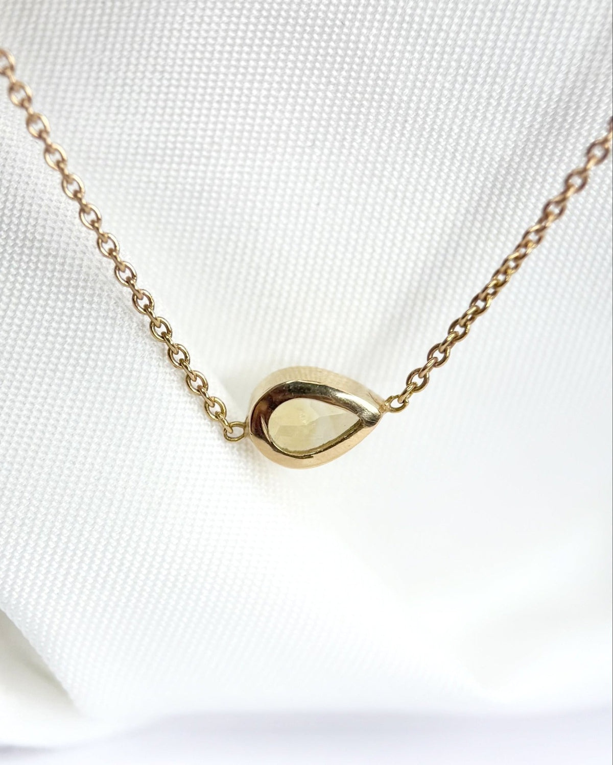 Collier Citrine 0.46 carat &amp; Or Rose 18 carats 2,26g "Alexandra" - Elliade Paris