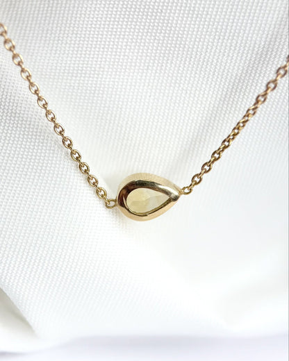 Collier Citrine 0.46 carat &amp; Or Rose 18 carats 2,26g "Alexandra" - Elliade Paris