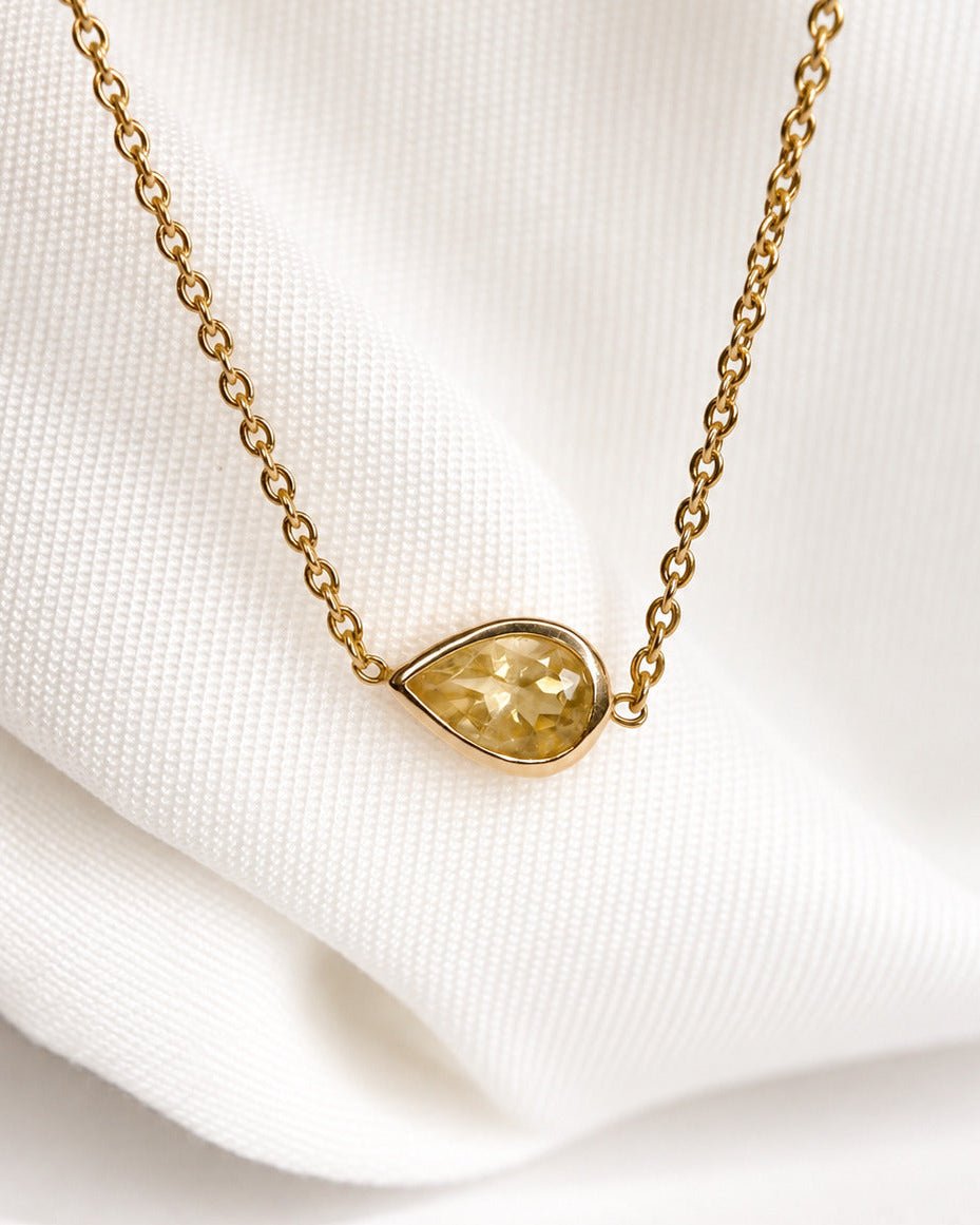 Collier Citrine 0.46 carat &amp; Or Rose 18 carats 2,26g "Alexandra" - Elliade Paris