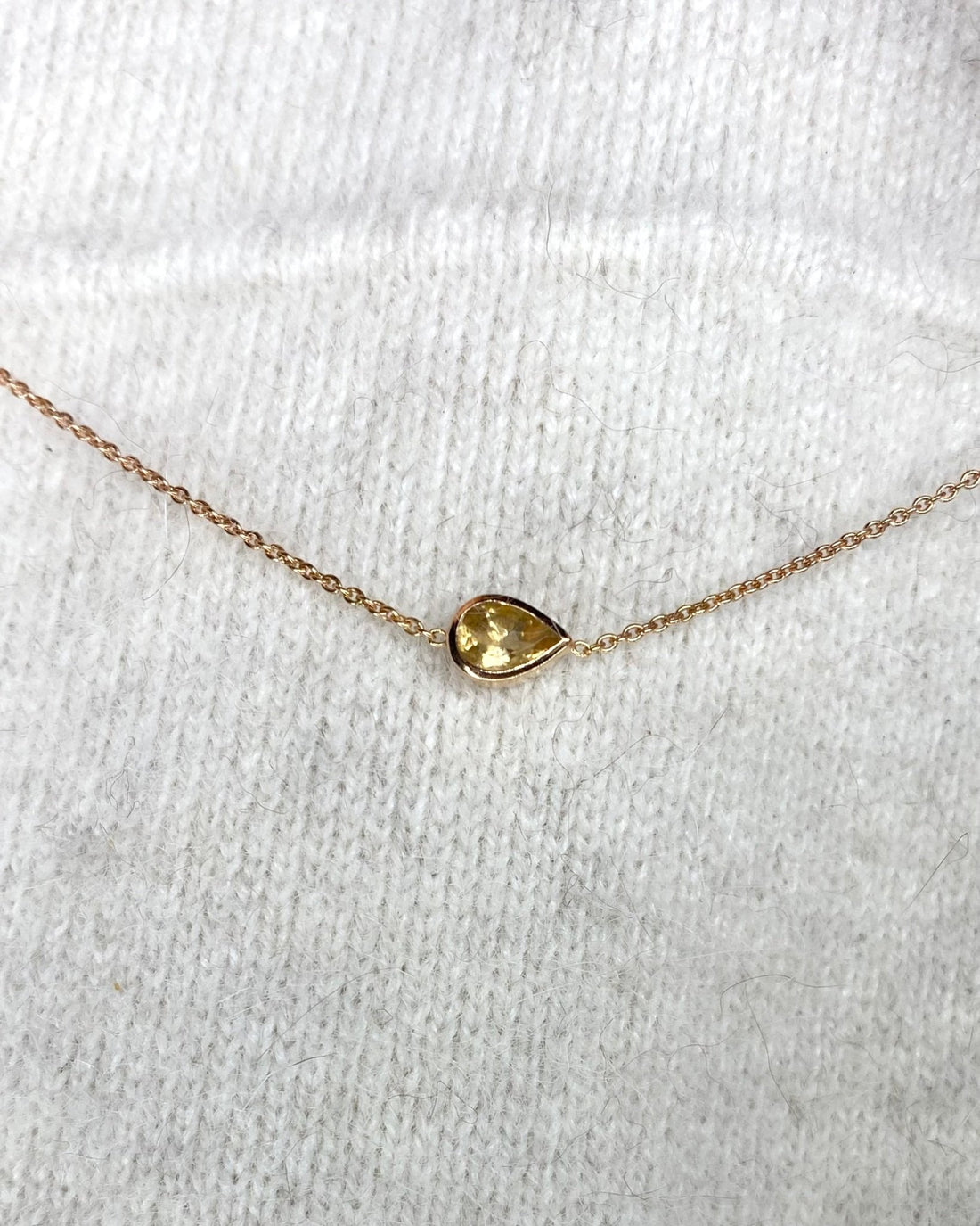 Collier Citrine 0.46 carat &amp; Or Rose 2,26g "Alexandra" - Elliade Paris