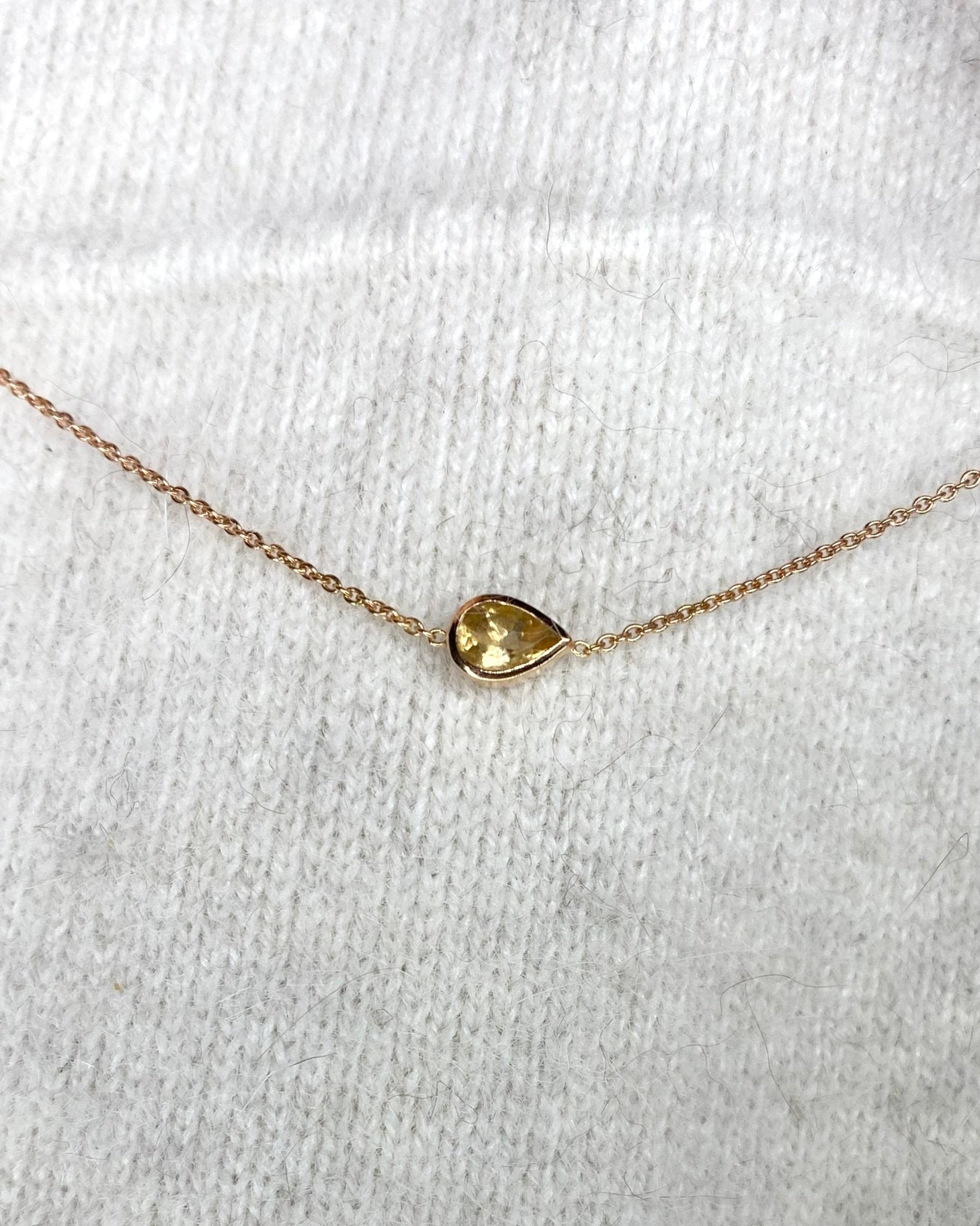 Collier Citrine 0.46 carat &amp; Or Rose 2,26g "Alexandra" - Elliade Paris