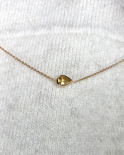 Collier Citrine 0.46 carat &amp; Or Rose 2,26g "Alexandra" - Elliade Paris