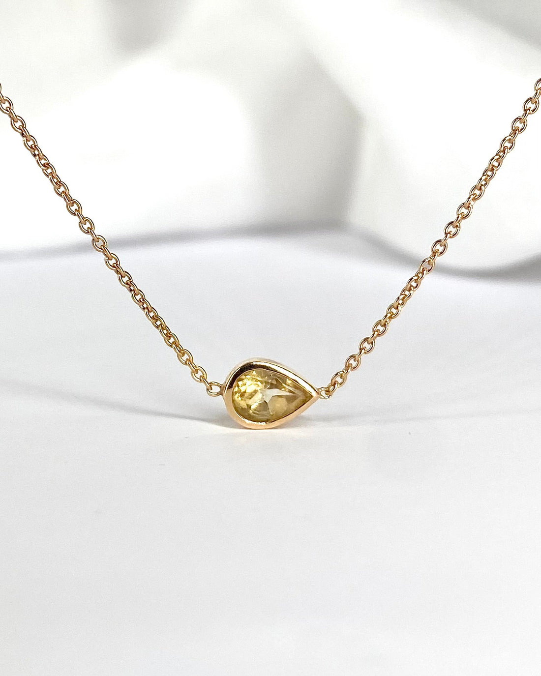 Collier Citrine 0.46 carat &amp; Or Rose 2,26g "Alexandra" - Elliade Paris