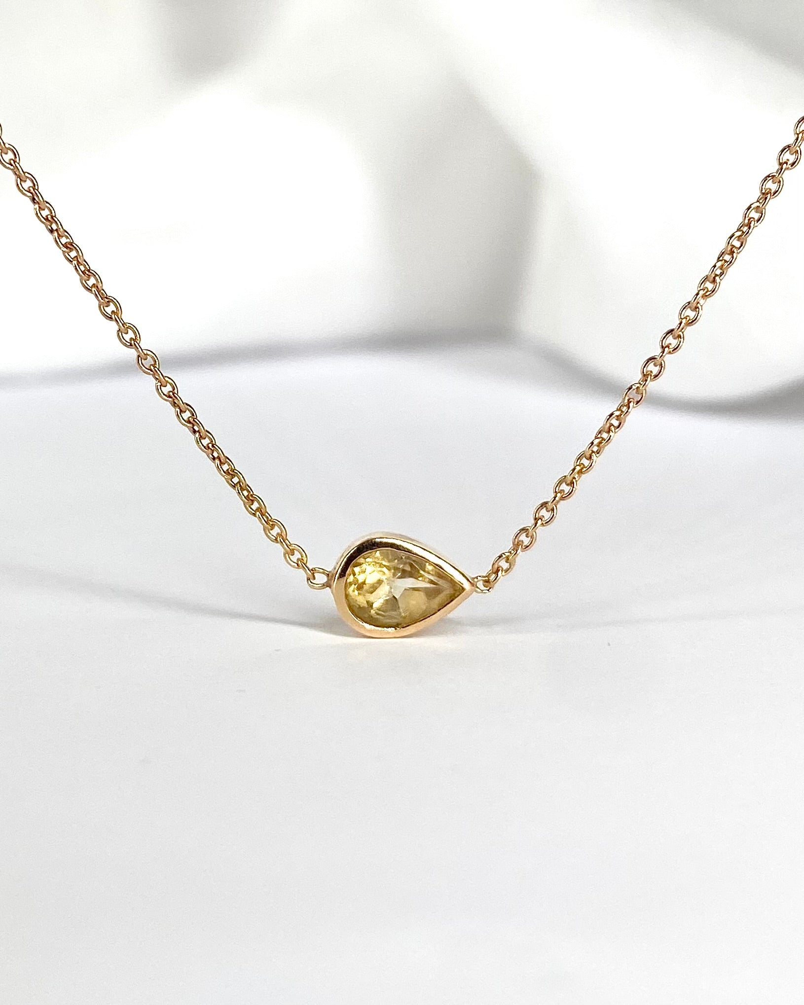 Collier Citrine 0.46 carat &amp; Or Rose 2,26g "Alexandra" - Elliade Paris