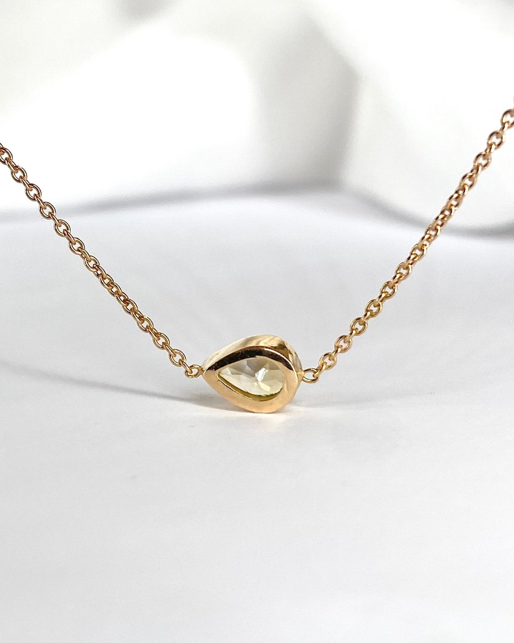 Collier Citrine 0.46 carat &amp; Or Rose 2,26g "Alexandra" - Elliade Paris