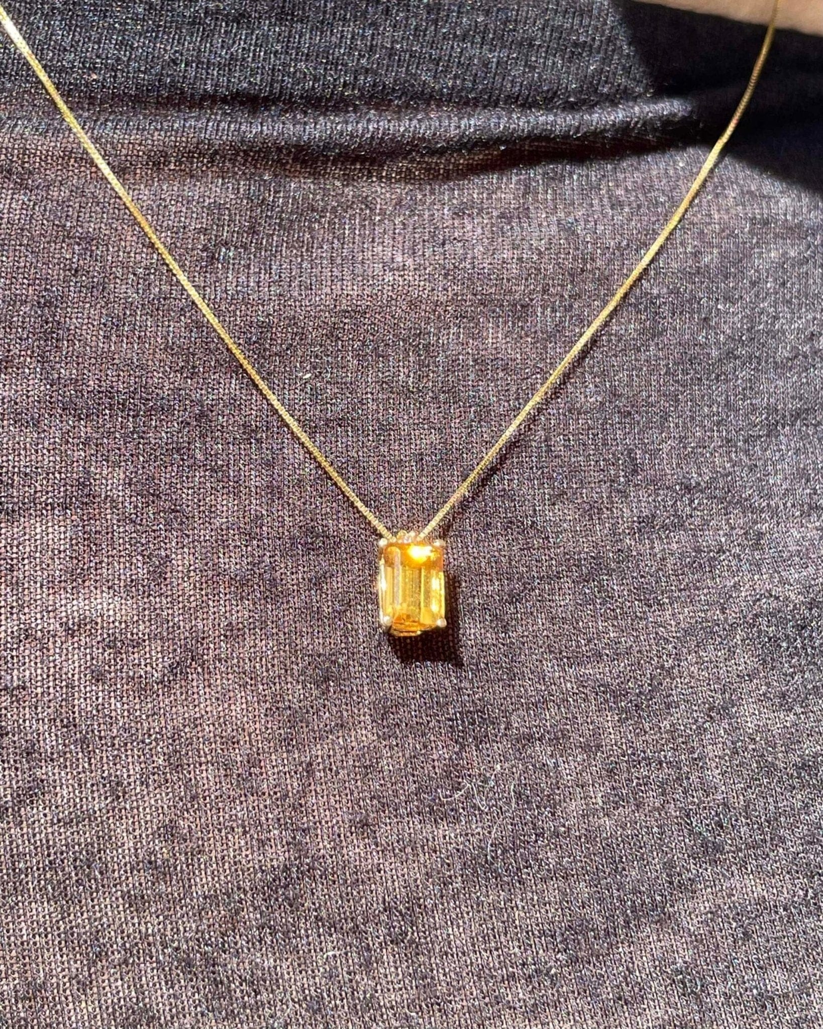 Collier Citrine 1.15 Carat &amp; Diamant "Catelyn" - Elliade Paris