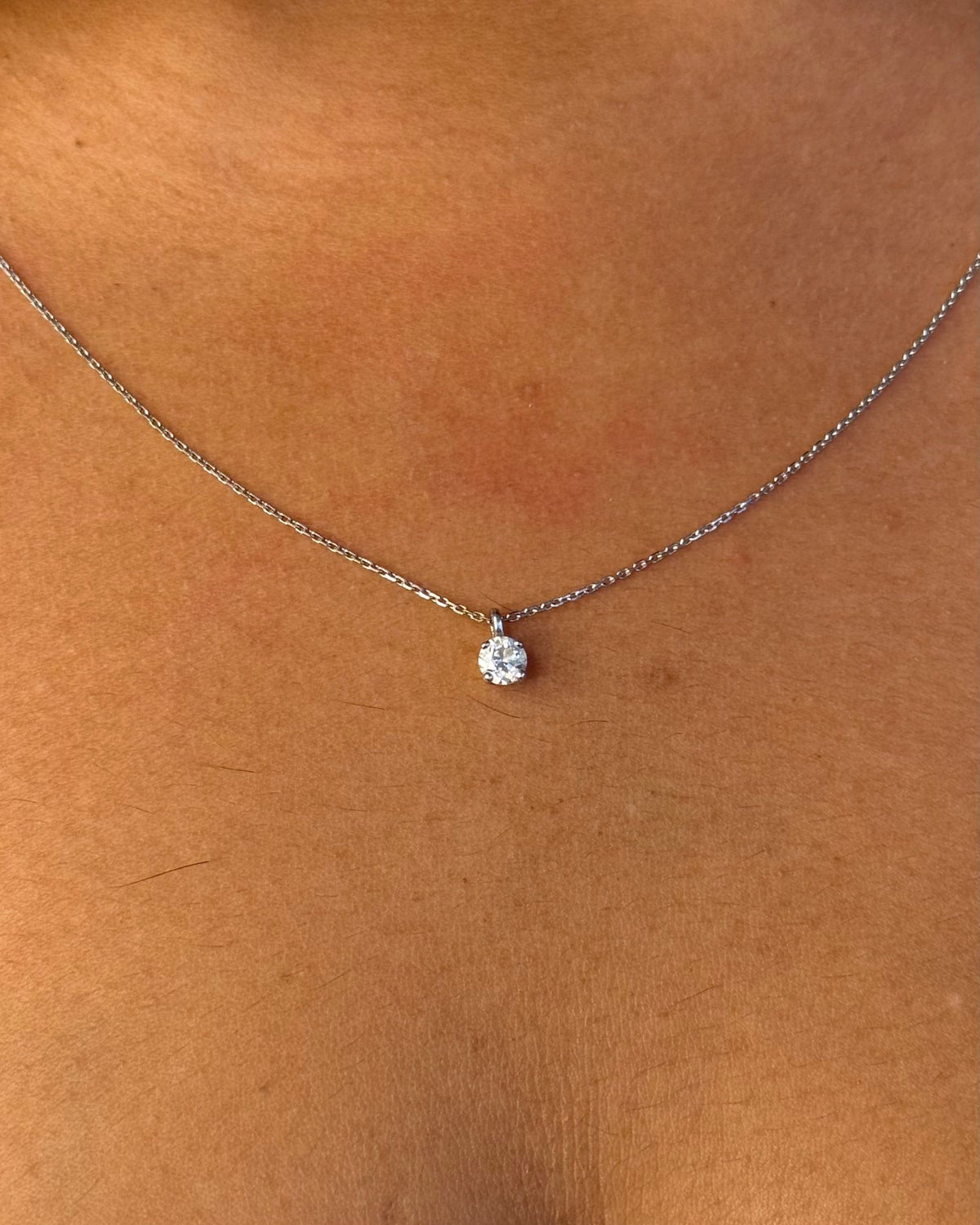 Collier Diamant 0.42 carat &amp; or gris 2.39g "Jessica" - Elliade Paris