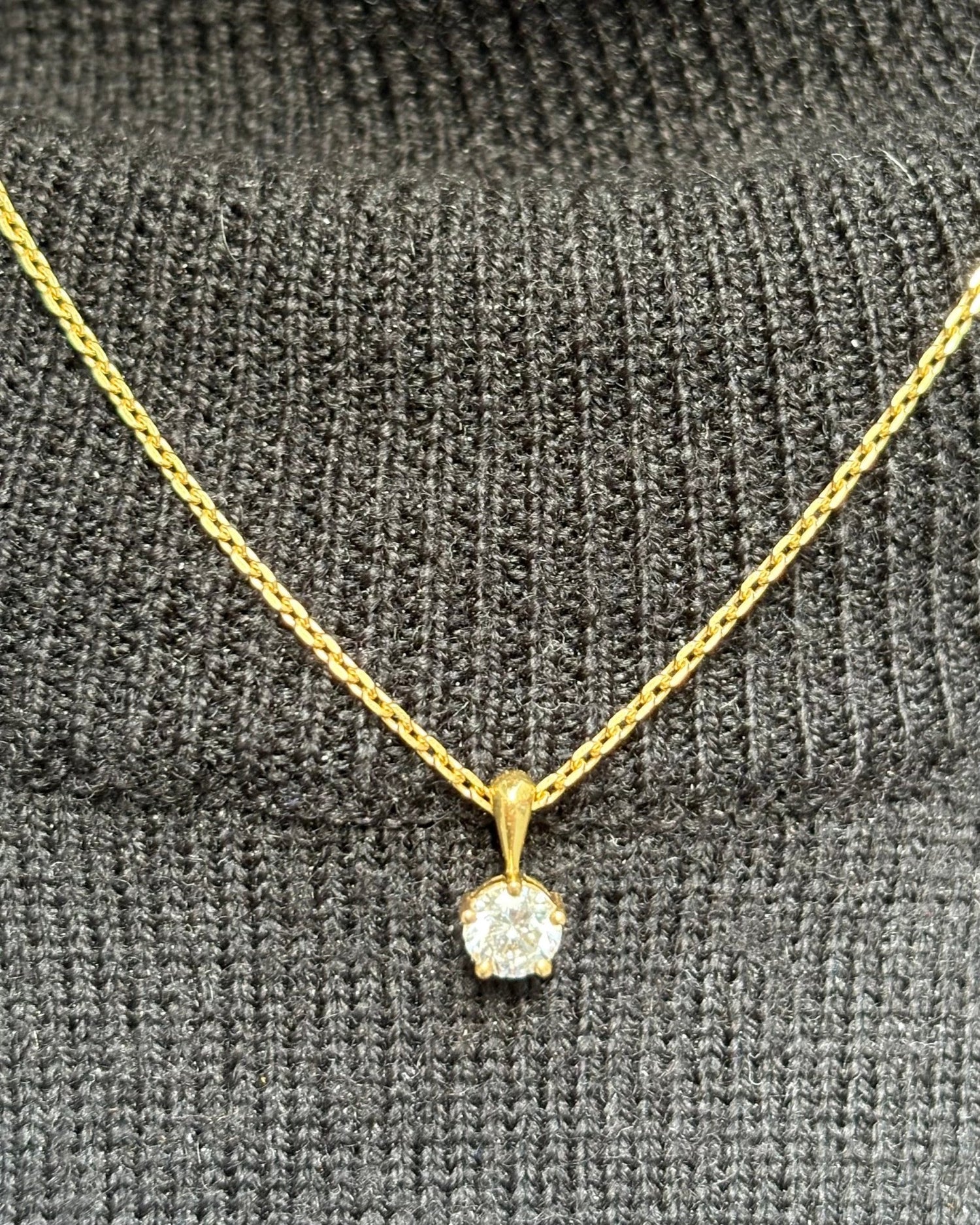 Collier Diamant Brillant 0.38 carat &quot;Inès&quot; - Elliade Paris