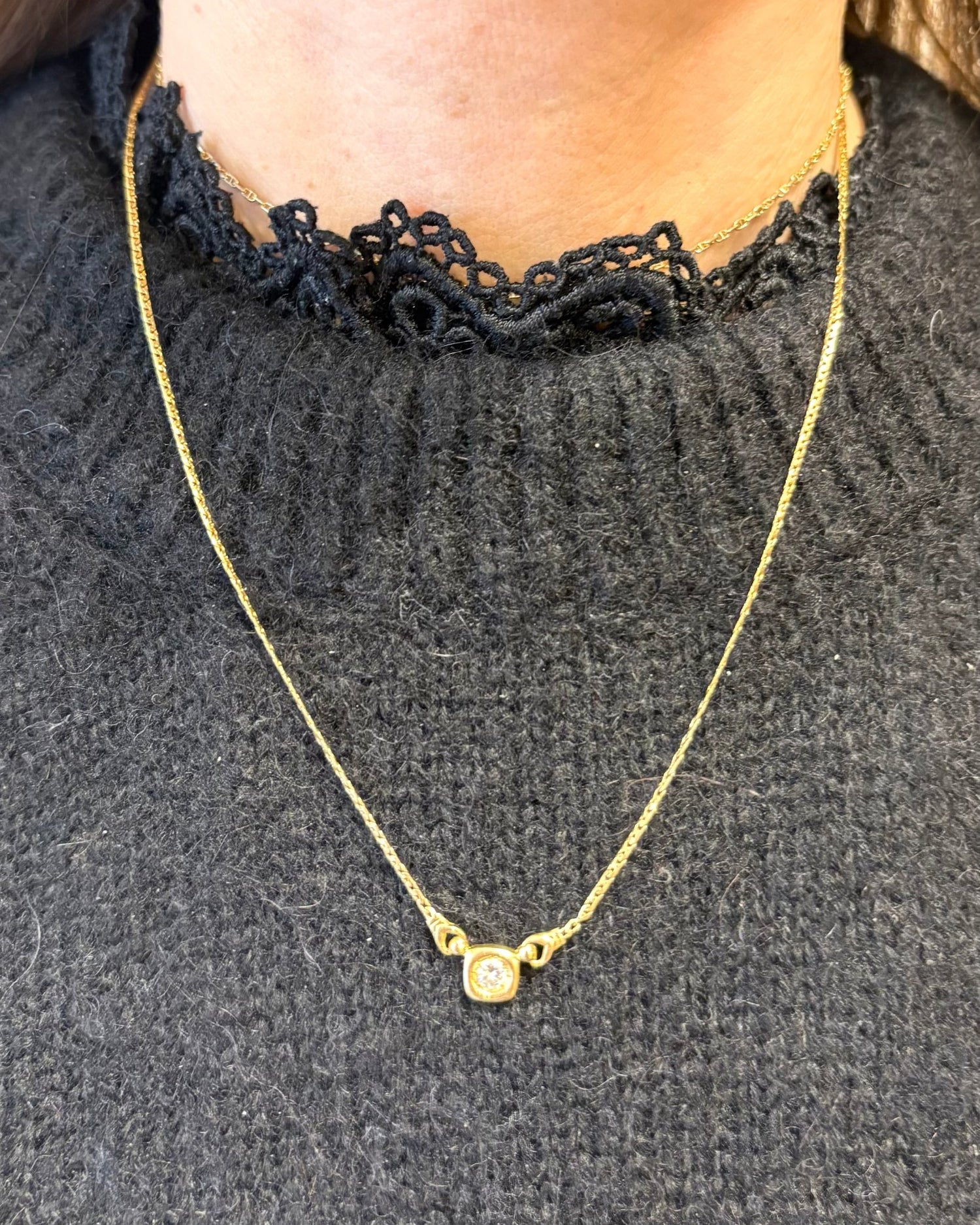 Collier Diamant &amp; Or 4.46g "Camille" - Elliade Paris