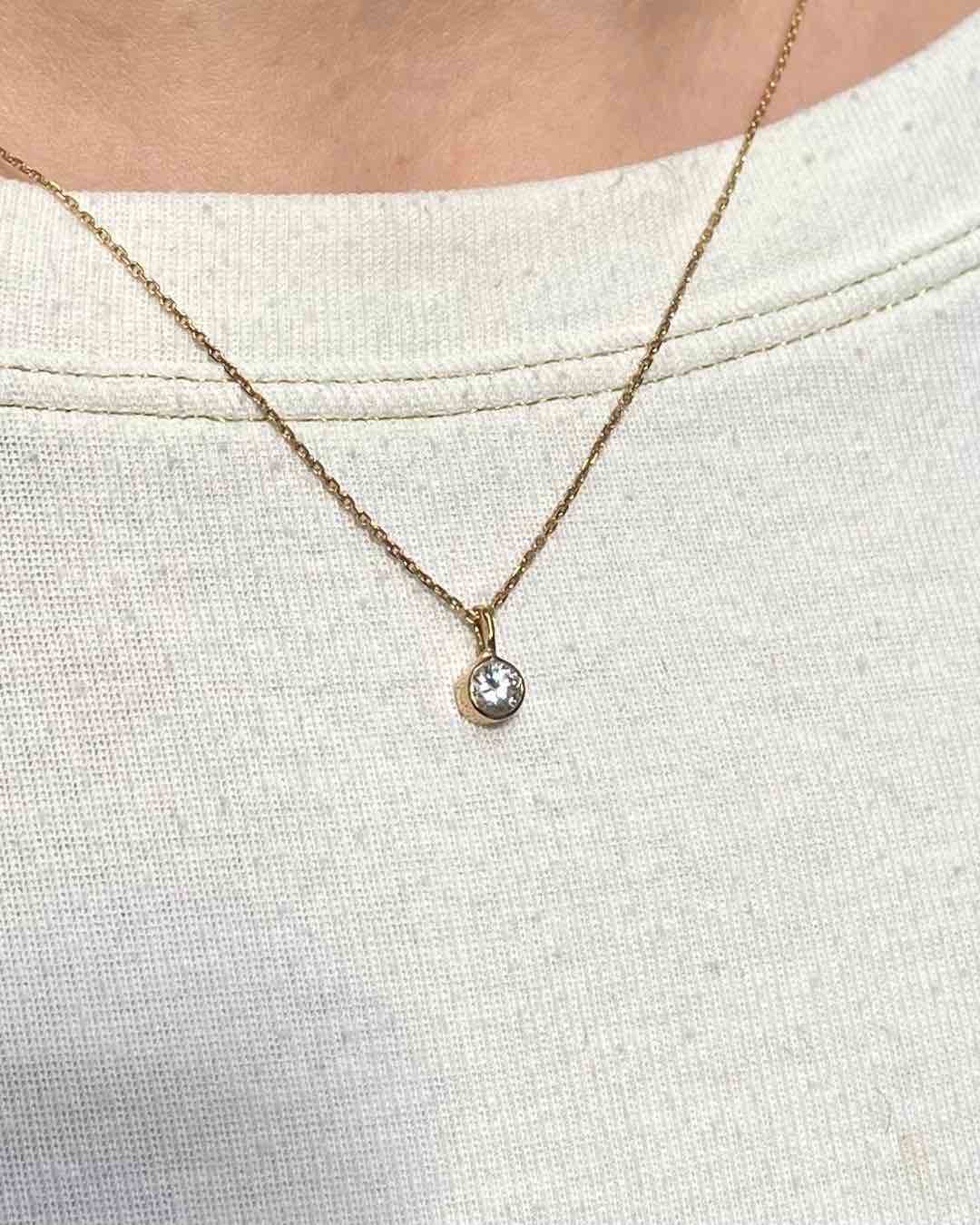 Collier Diamant 0.30 Carat Vintage &quot;Melina&quot;