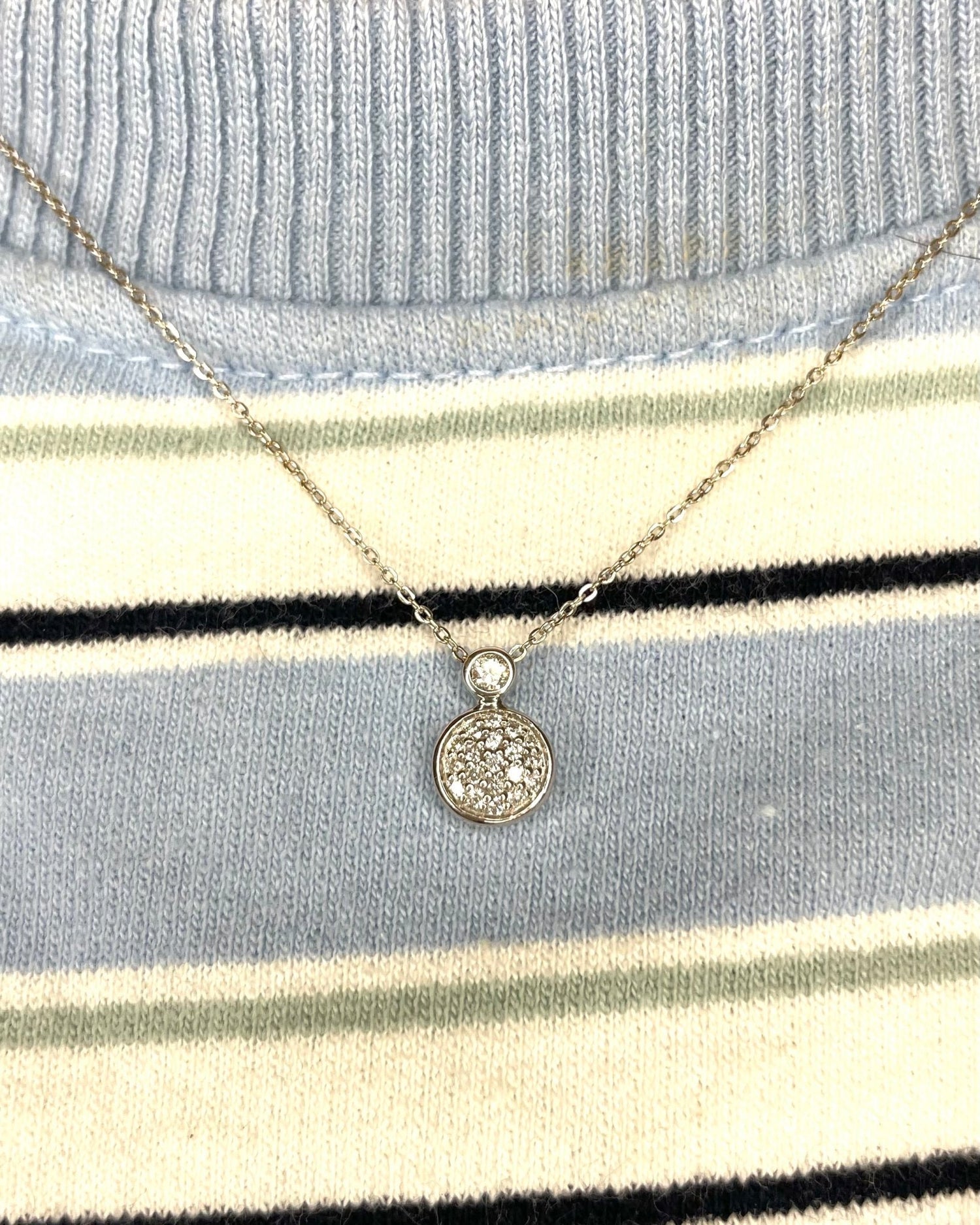 Collier Diamants &amp; Or Gris 2,32g "Uma" - Elliade Paris