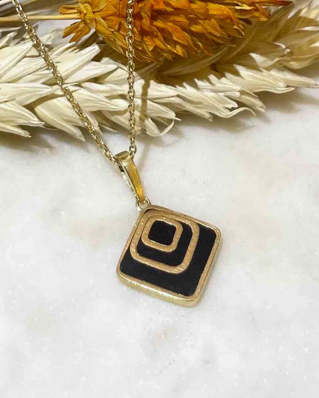 Pendentif Ebène et Or &quot;Oden&quot;