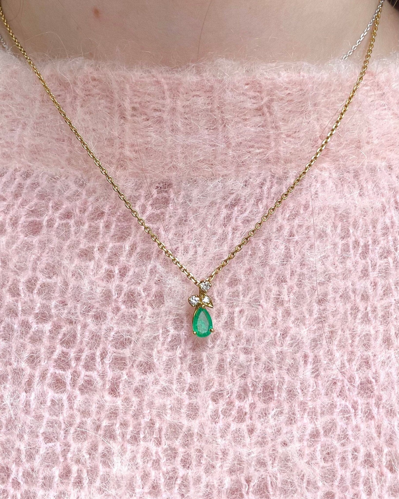 Collier Émeraude &amp; Diamants "Shaynis" - Elliade Paris