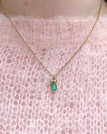 Collier Émeraude &amp; Diamants &quot;Shaynis&quot; - Elliade Paris