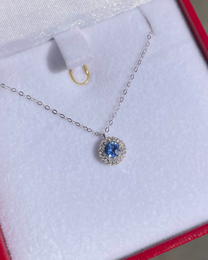 Collier Marguerite Saphir &amp; Diamants &quot;Eunice&quot; - Elliade Paris