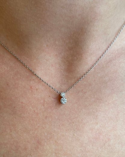 Collier Or Gris 18 carats &amp; Diamants 0.07 carat &quot;Emy&quot; - Elliade Paris