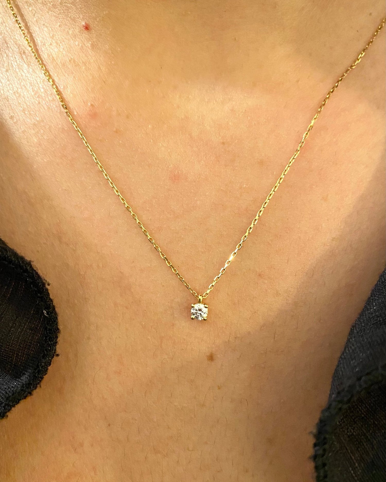 Collier Or Jaune Diamant 0.07 carat &quot;Lola&quot; - Elliade Paris