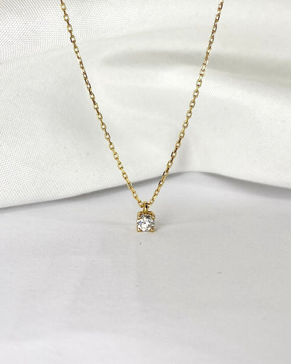 Collier Or Jaune Diamant 0.07 carat &quot;Lola&quot; - Elliade Paris