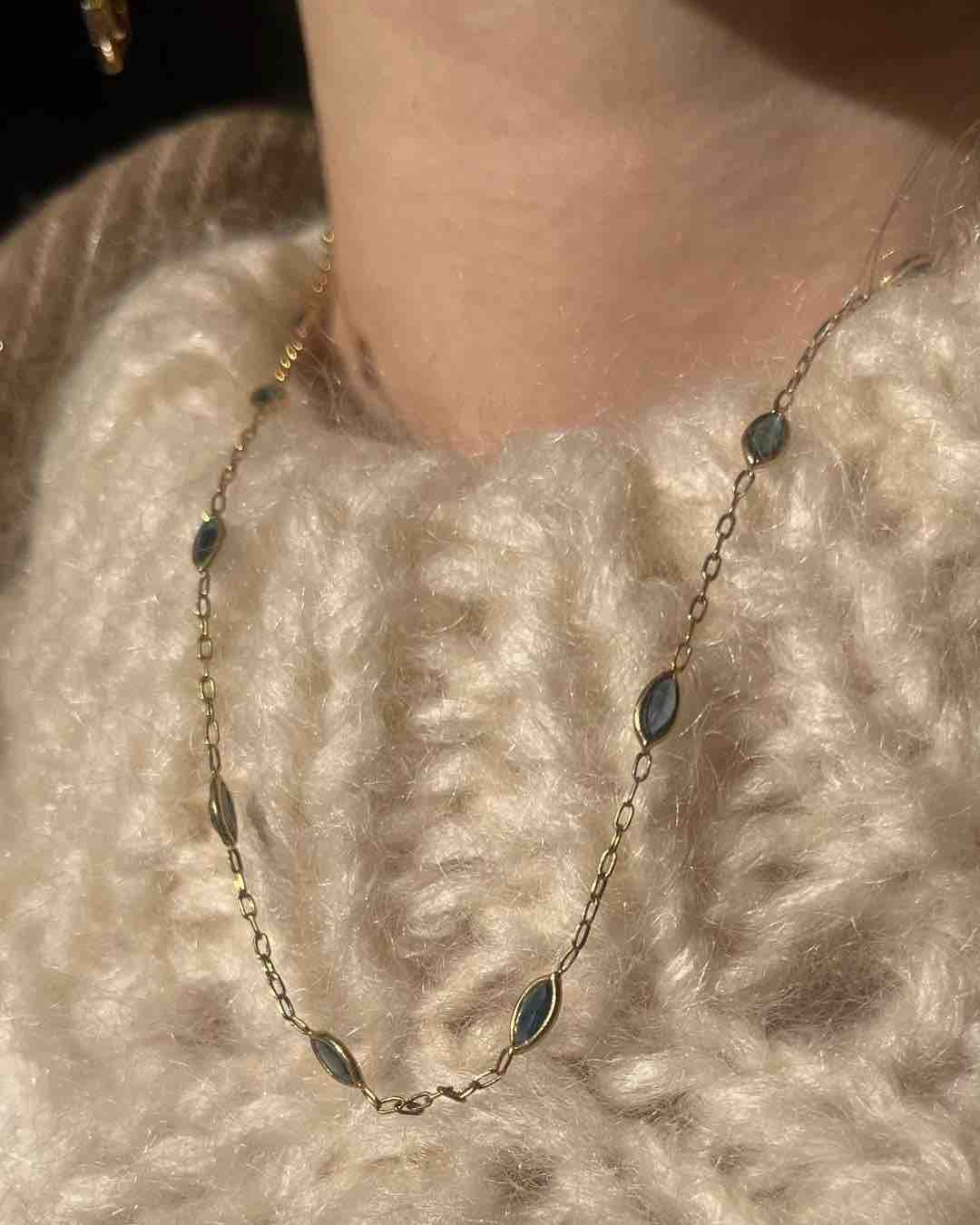 Collier Or &amp; Saphirs Vintage "Anaïs" - Elliade Paris